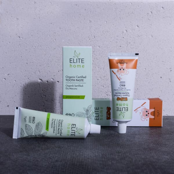 the Elite Home  Organik Diş Macunu Aile Seti ( 75 ml yetişkin 75 ml çocuk )