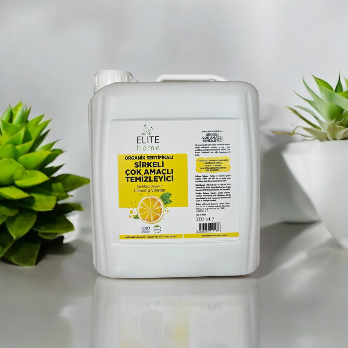 The Elite Home Organik Sertifikalı Çok Amaçlı  Temizlik Sirkesi 3 kg
