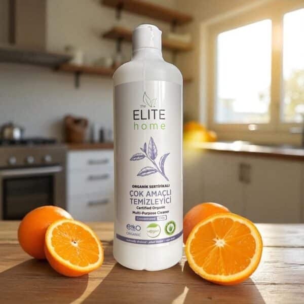 The Elite Home Organik ve Vegan Sertifikalı Çok Amaçlı Konsantre Genel Temizleyici 750 ml Portakal Yağlı
