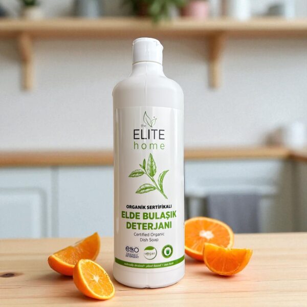 the Elite Home Organik ve Vegan Sertifikalı Elde Bulaşık Deterjanı 750 ml Portakal Yağlı