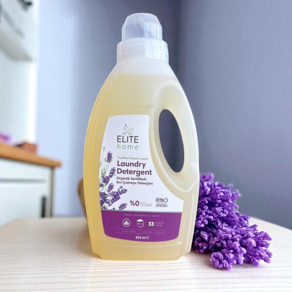The Elite Home Organik ve Vegan Sertifikalı Sıvı Çamaşır Deterjanı 825 ml Lavanta Yağlı