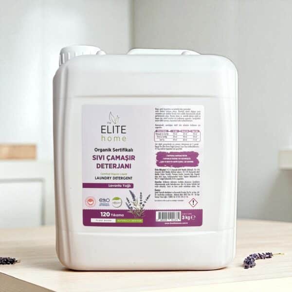 The Elite Home Organik ve Vegan Sertifikalı Sıvı Çamaşır Deterjanı 3 kg  Lavanta Yağlı