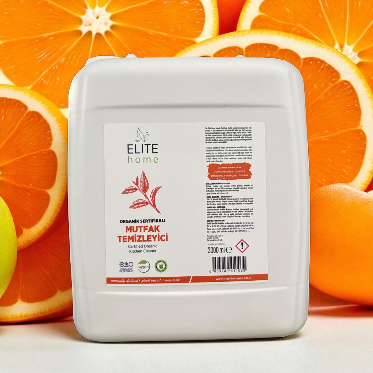 the Elite Home Organik ve Vegan Sertifikalı Mutfak Temizleyici 3 kg Portakal Yağlı
