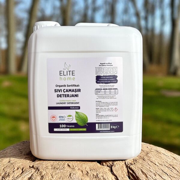 the Elite Home Organik ve Vegan Sertifikalı Sıvı Çamaşır Deterjanı 3 kg Kokusuz