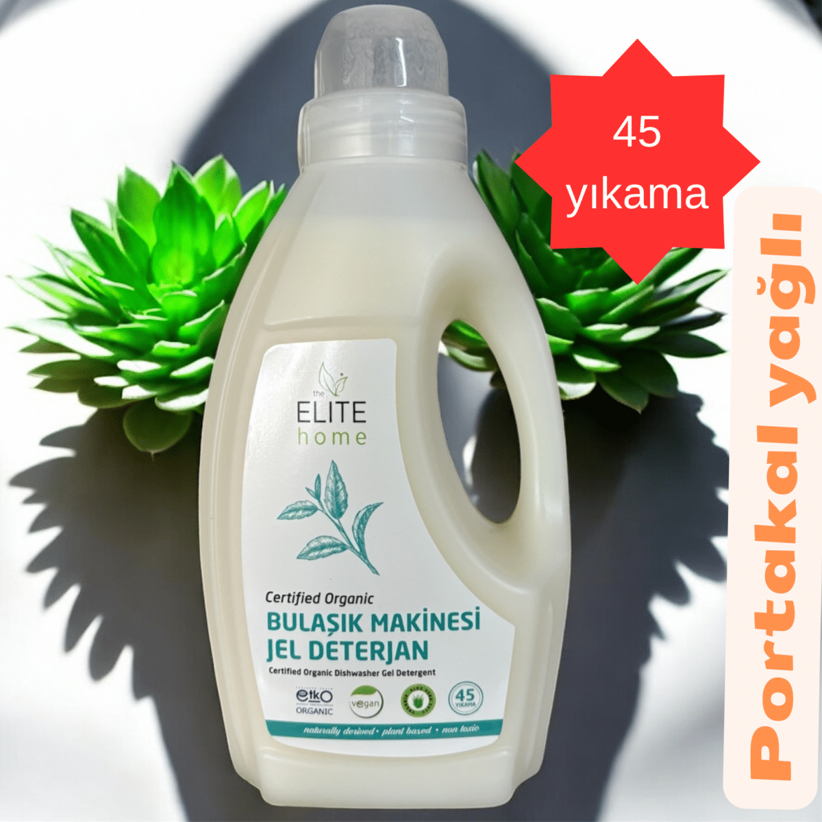 the Elite Home Organik ve Vegan Sertifikalı Jel Bulaşık Makinesi Deterjanı 825 ml Portakal Yağlı