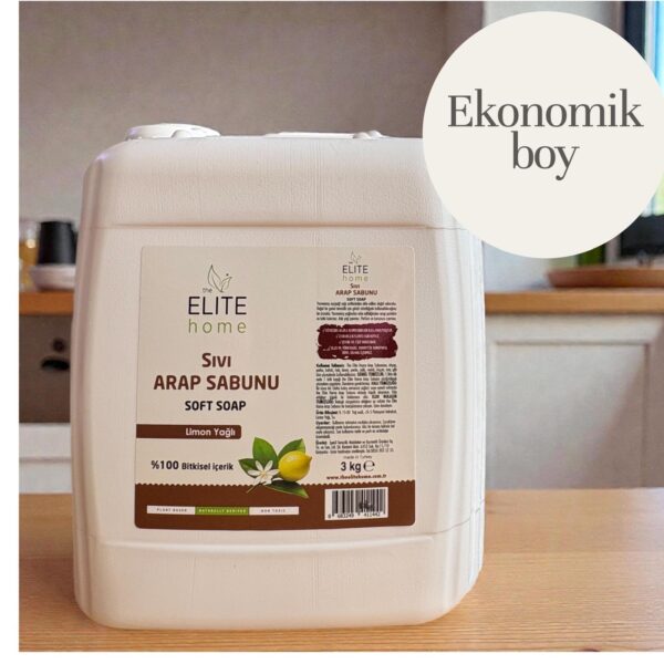 the Elite Home Bitkisel Sıvı Arap Sabunu 3 kg Limon Yağlı