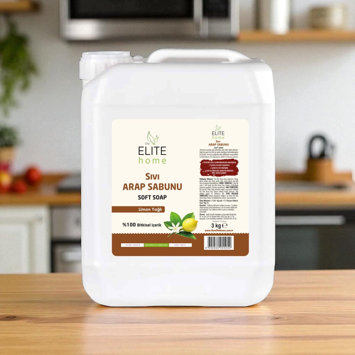 the Elite Home Bitkisel Sıvı Arap Sabunu 3 kg Limon Yağlı