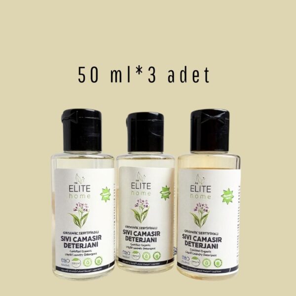 the Elite Home Organik Sertifikalı Sıvı Çamaşır Deterjanı 50 ml 3 lü set