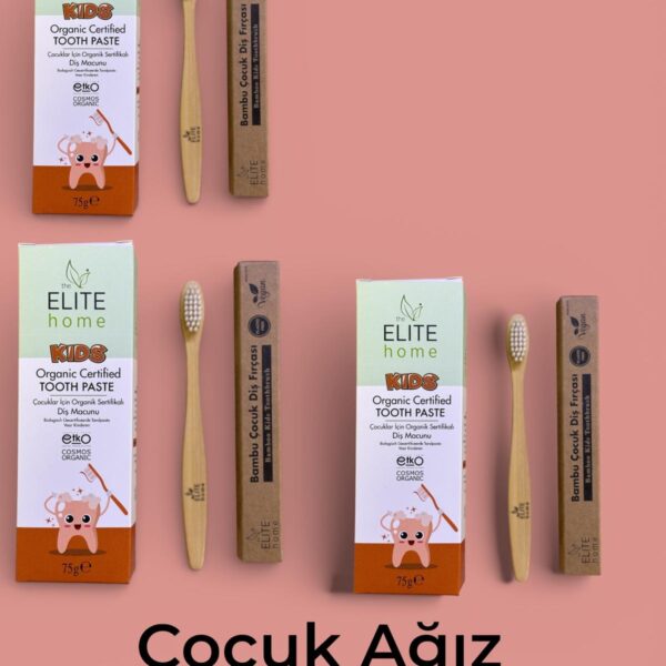 the Elite Home Organik Sertifikalı Diş Macunu ( 3lü Çocuk Ağız Bakım Seti )