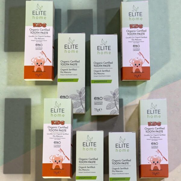the Elite Home Organik Sertifikalı Diş Macunu ( 4 adet Çocuk-4 adet Yetişkin ) Aile Seti